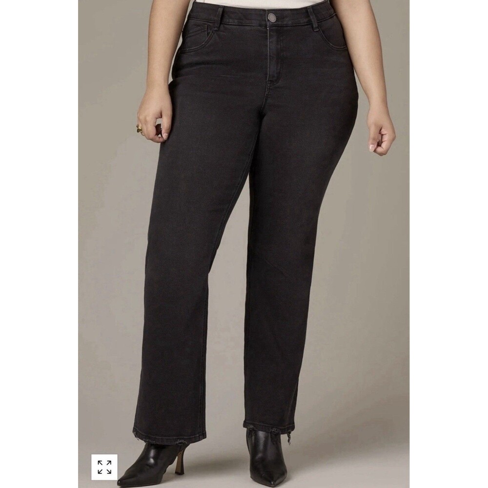 Wit & Wisdom Madison High Rise Bootcut Black Frayed Hem Jeans Women’s Size 10
